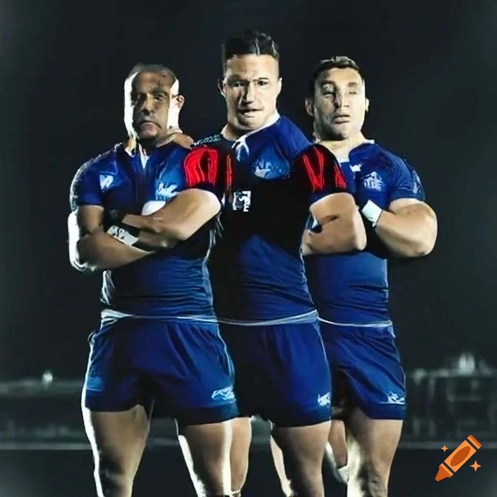 Image of rugby players performing the haka dance