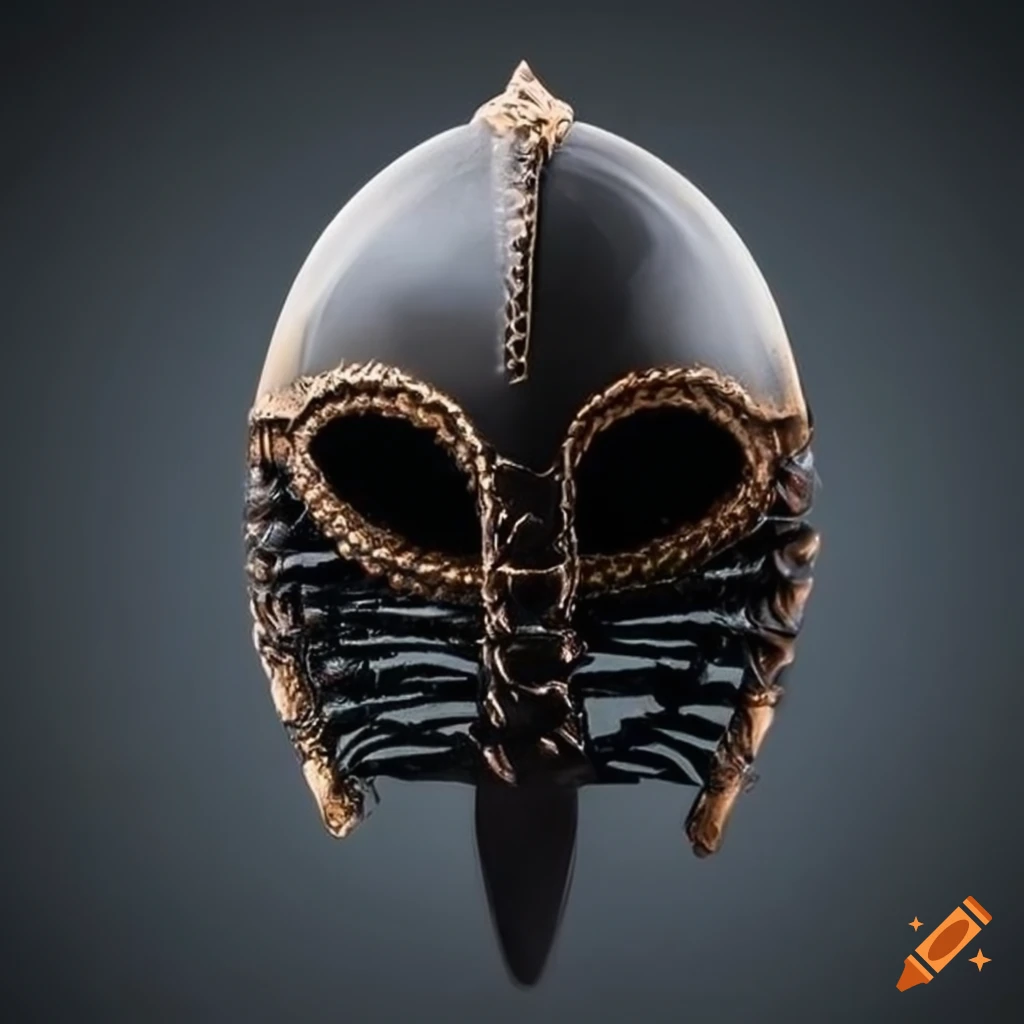 close-up of a sleek black helmet