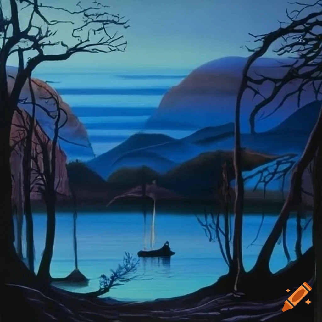 Vancouver island painting by eyvind earle on Craiyon
