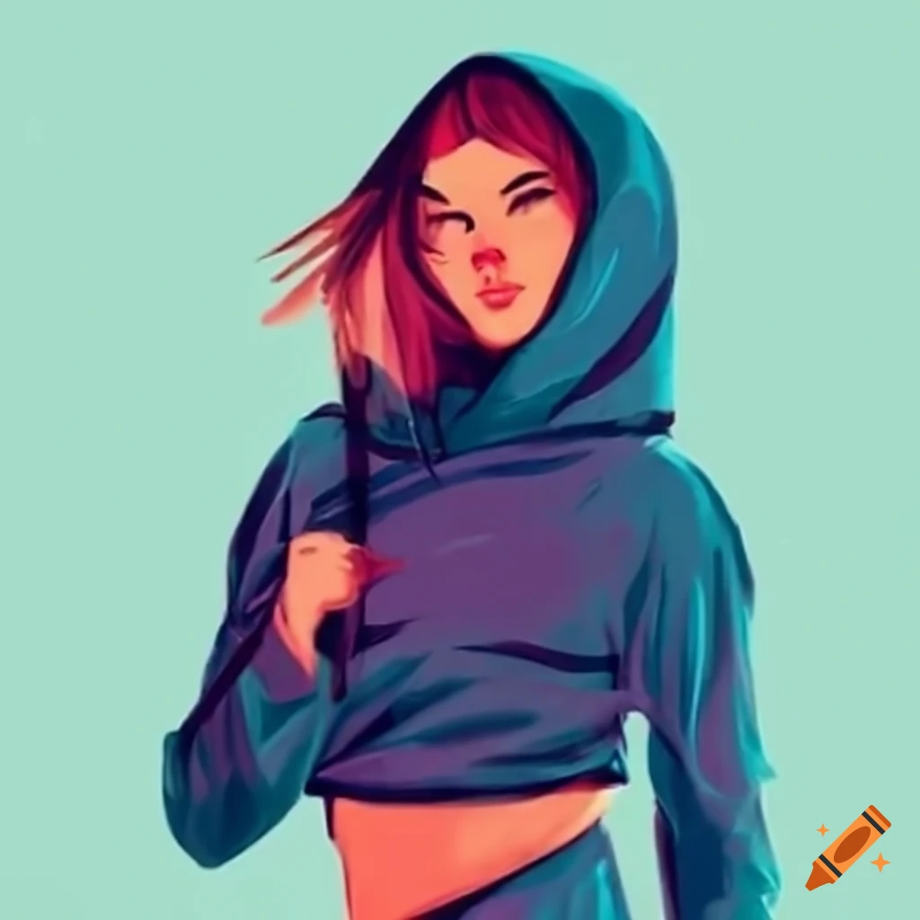 Woman in a hoodie striking a dynamic pose