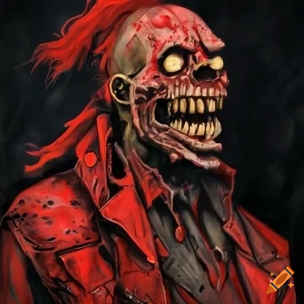 painting of a zombie biker