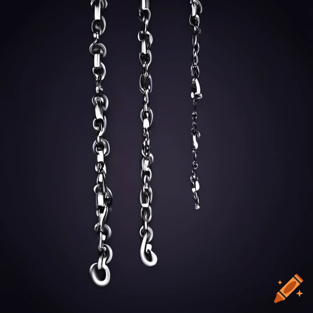 Collection of chains on a dark background