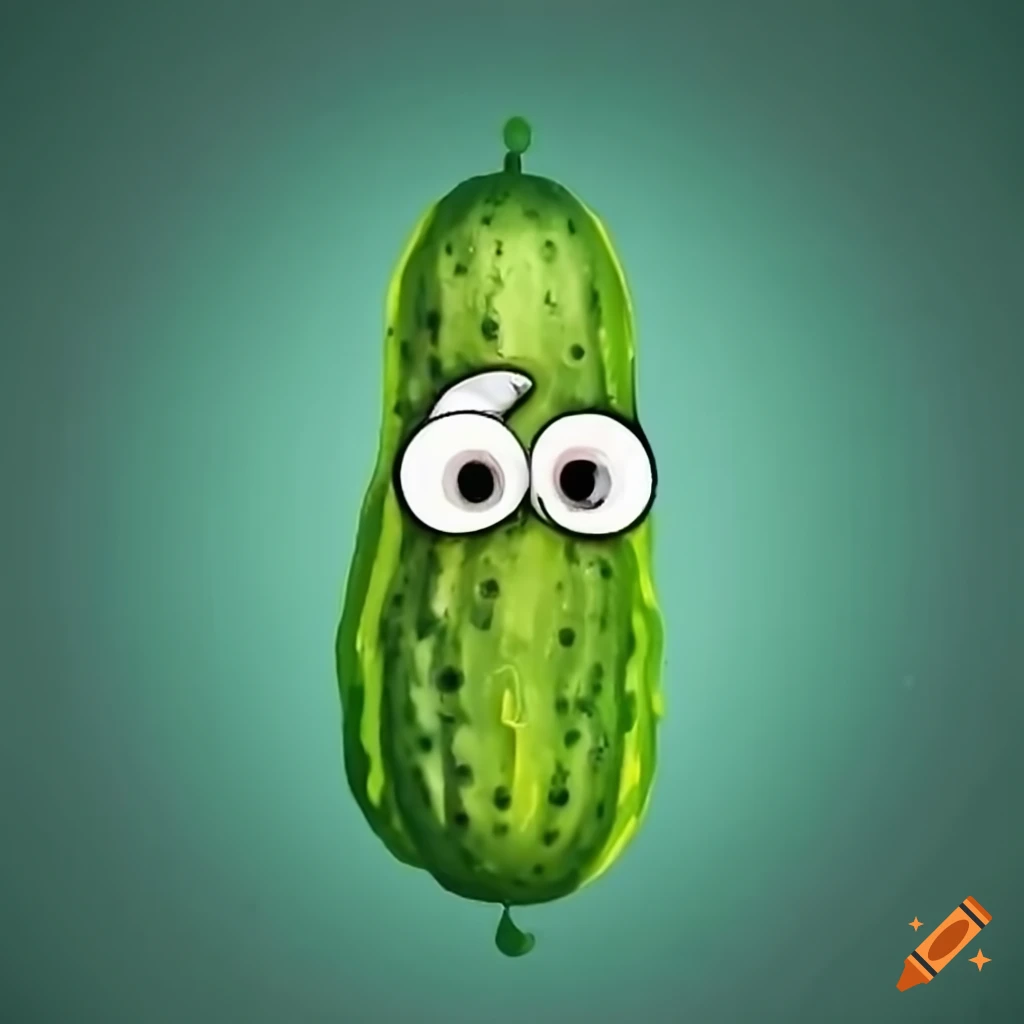 Funny cucumber with eyes and a mouth on Craiyon