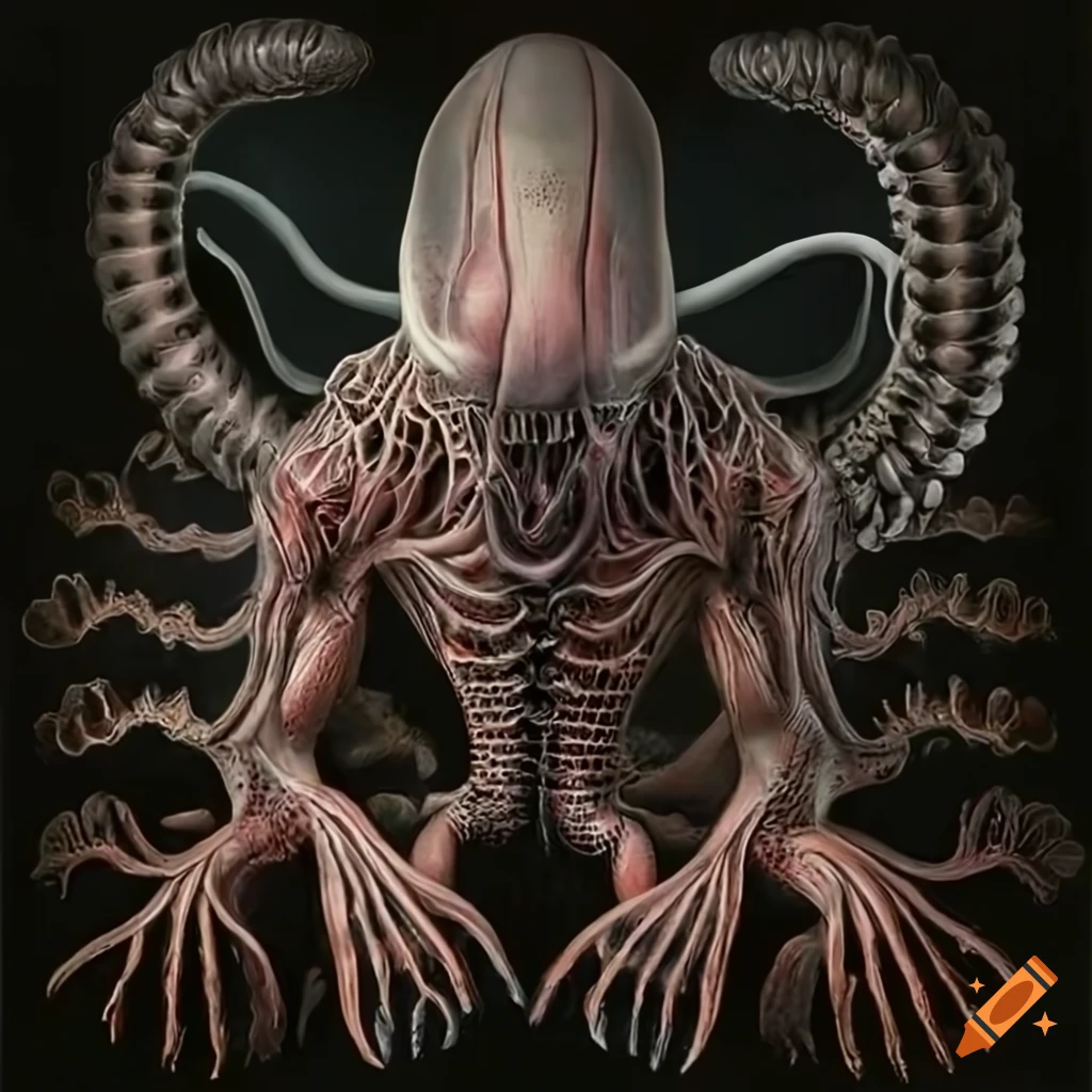 scientific illustration of xenomorph anatomy
