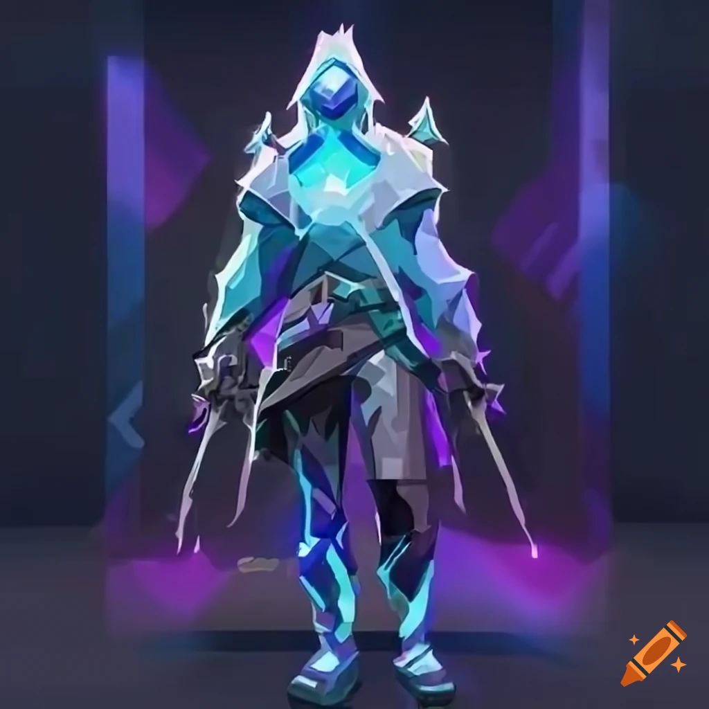 Full body Image Of A Cosmic Masked Warlock From Valorant On Craiyon