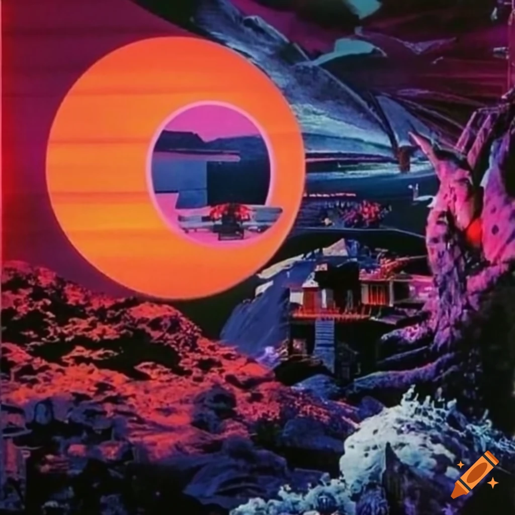 vibrant 1990s chillwave collage featuring various iconic references