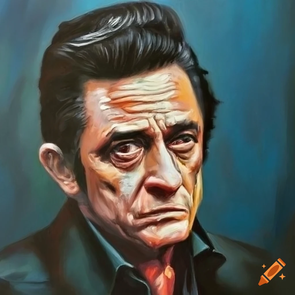 Oil Painting Of Johnny Cash On Craiyon