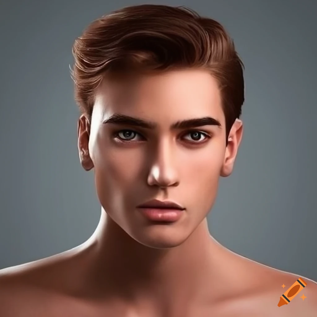 portrait of male model with colorful face paint
