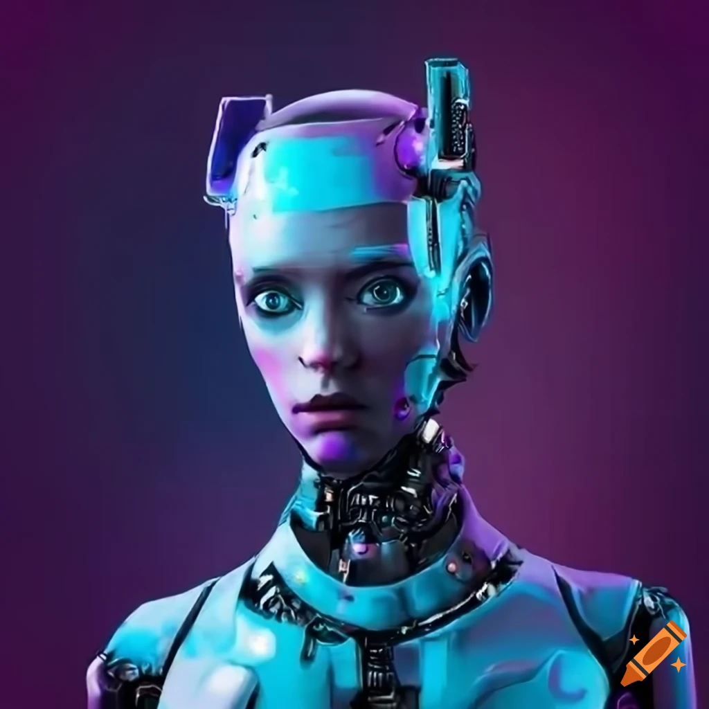 Cyberpunk artwork of a robot named julian