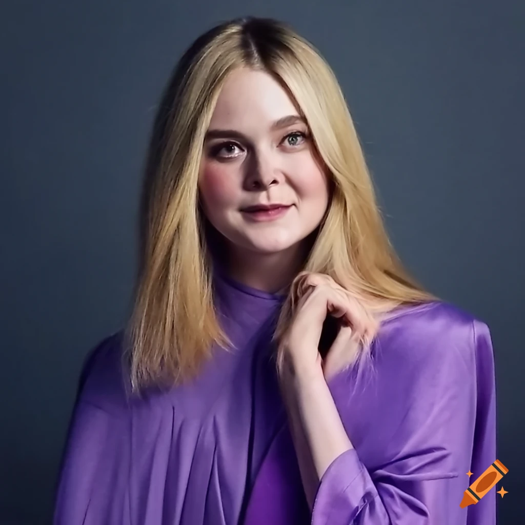 Elle Fanning Getting Her Hair Trimmed On A Talk Show Set On Craiyon 7687