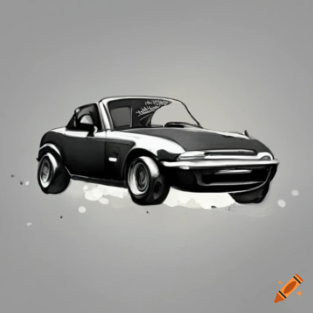 Black miata sports car on Craiyon