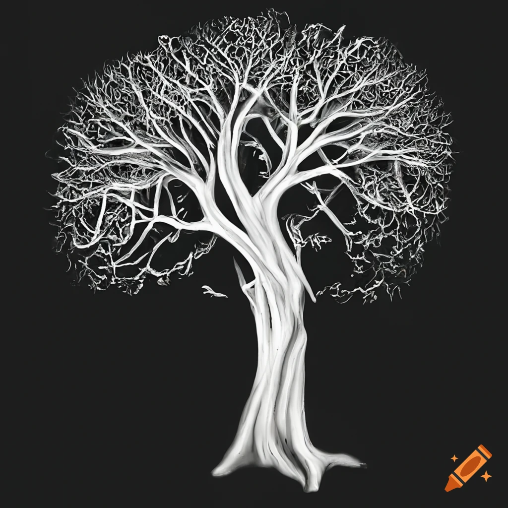 White tree root on Craiyon