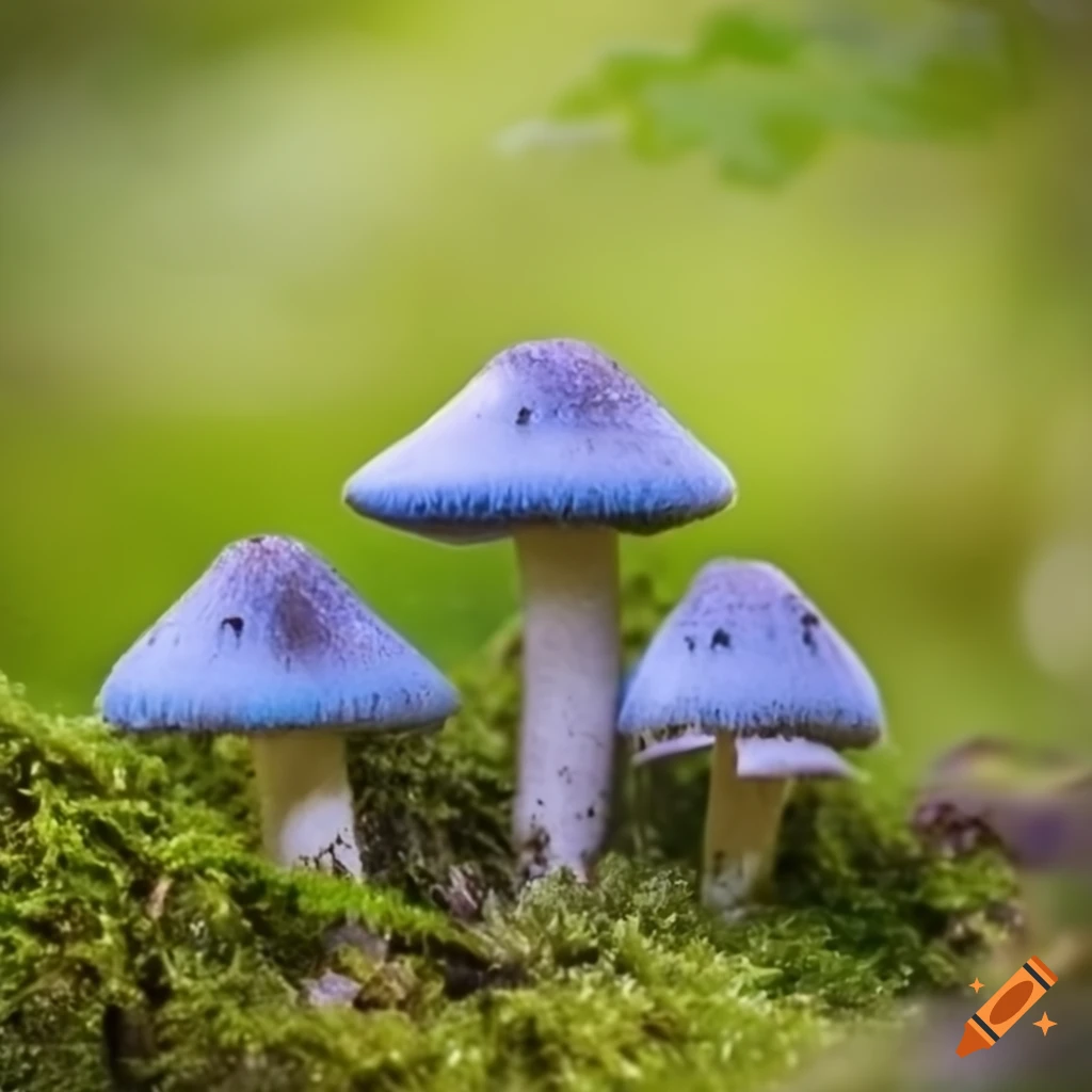 photo-of-a-blue-mushroom-in-a-forest
