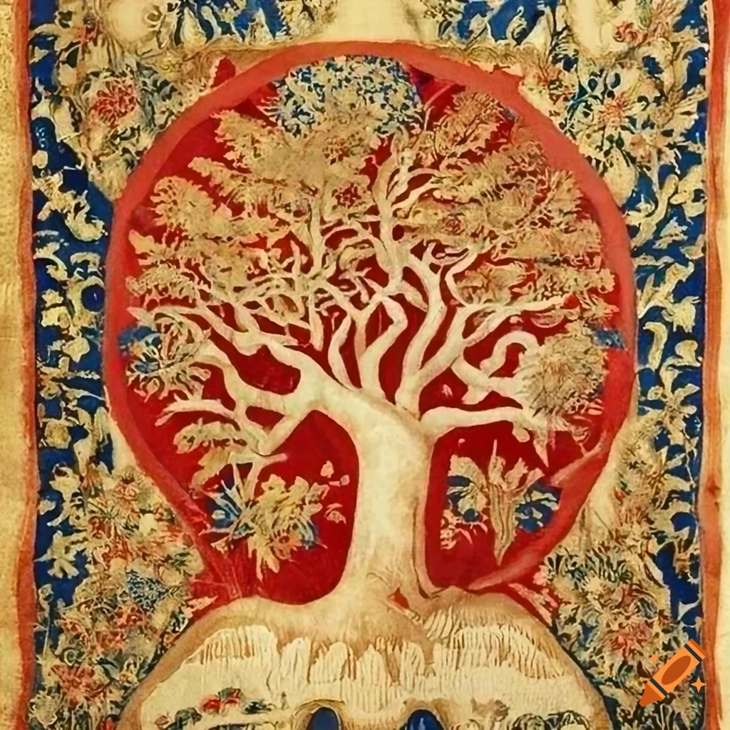 medieval tapestry of a tree