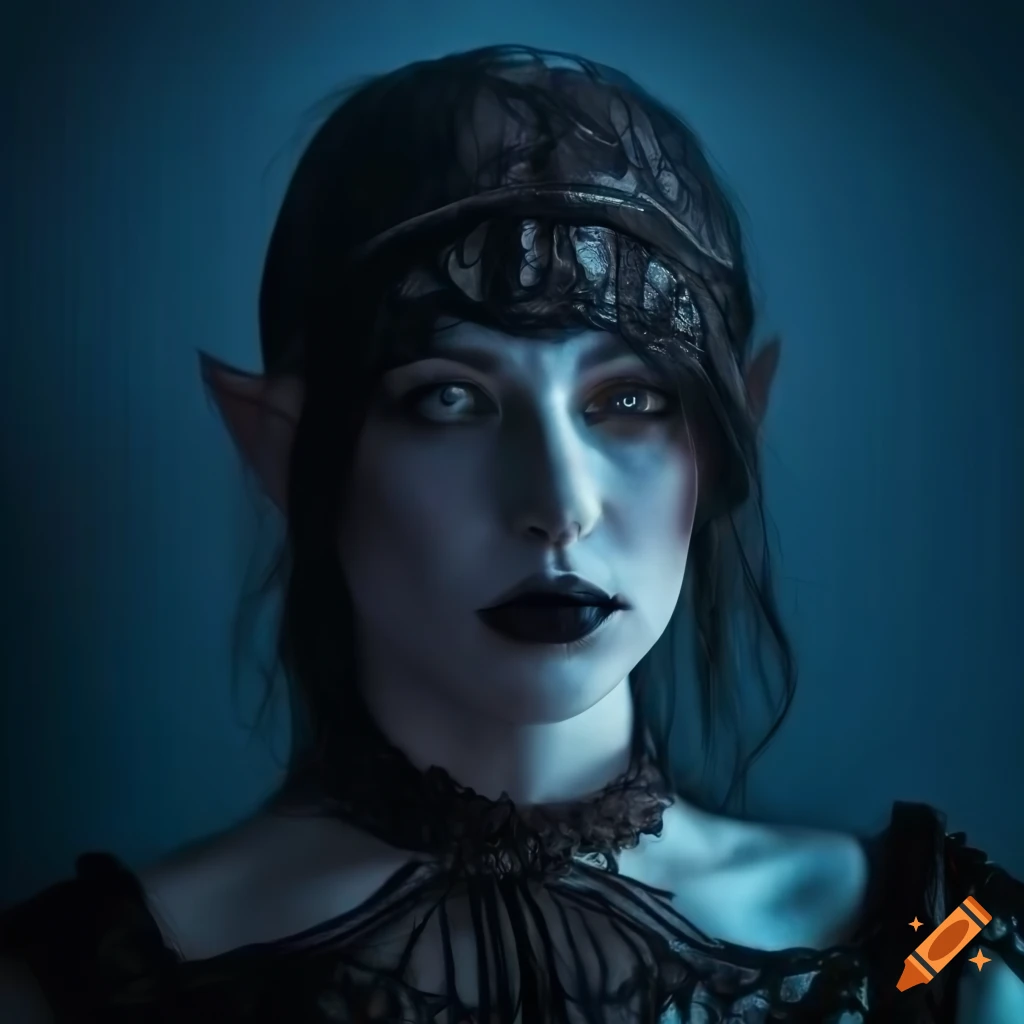 digital art of a dark elf warrior in a lacy corset