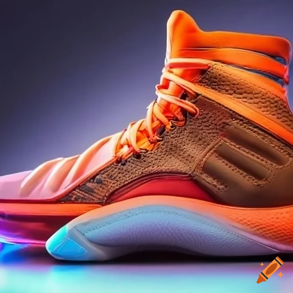 close-up of stylish basketball shoes