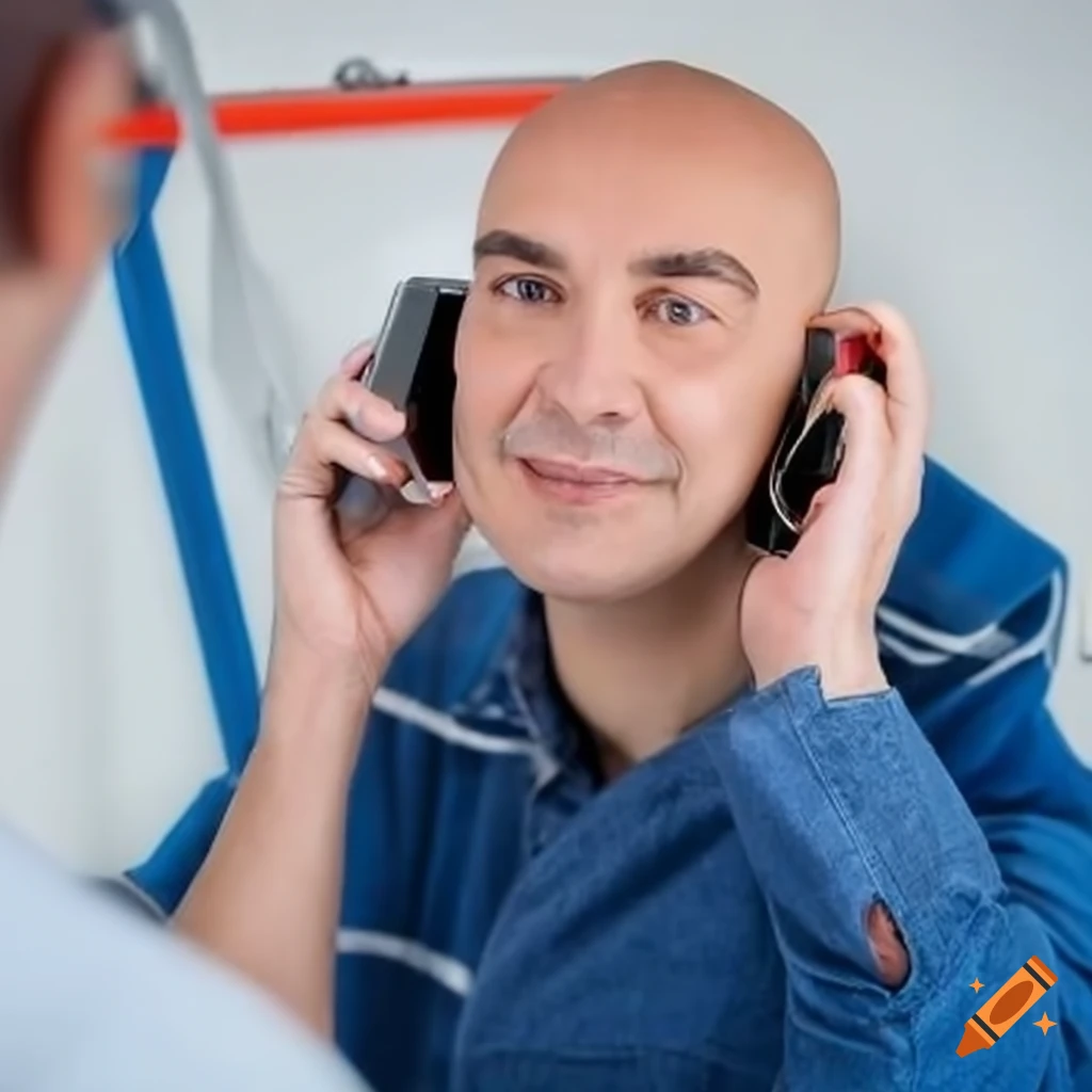 plumber talking on the phone about a plumbing issue