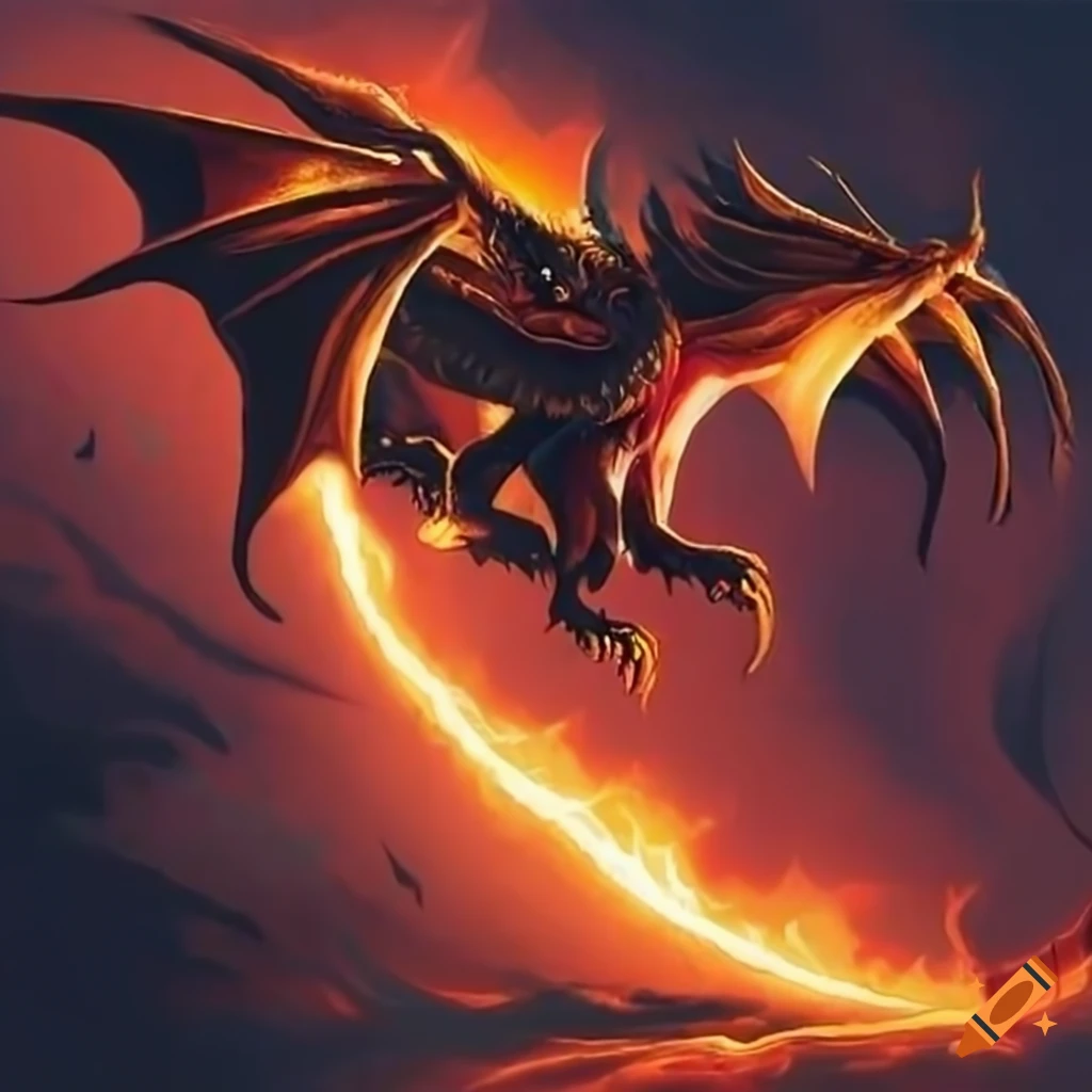 Dragons Breathing Fire While Flying On Craiyon