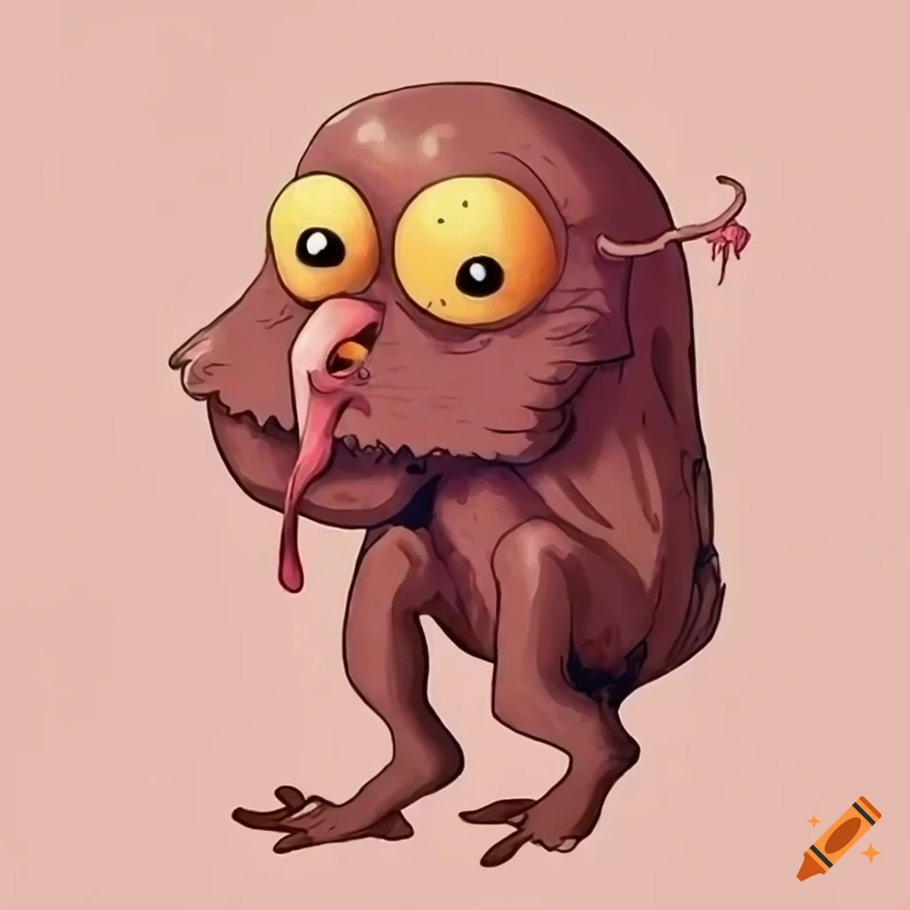 cute cartoon gnome with a big tongue