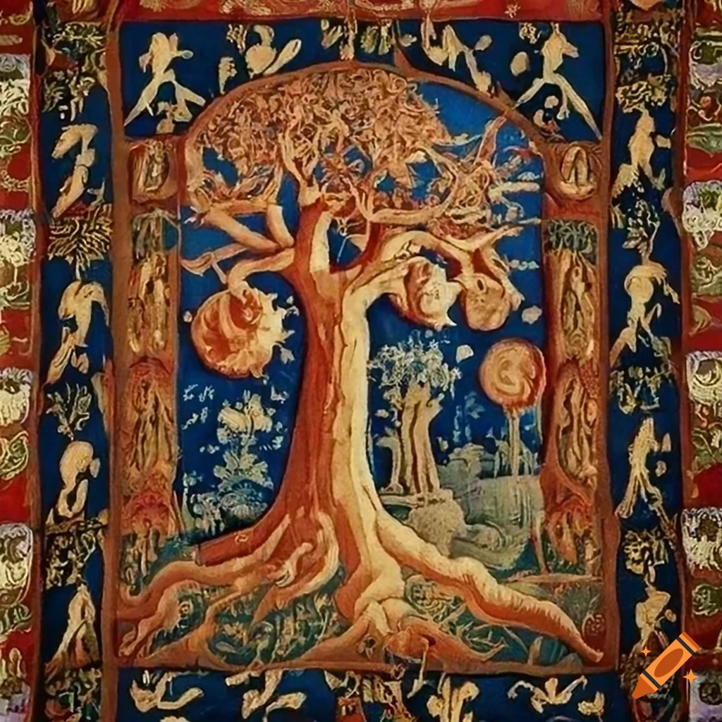 medieval tapestry of a tree