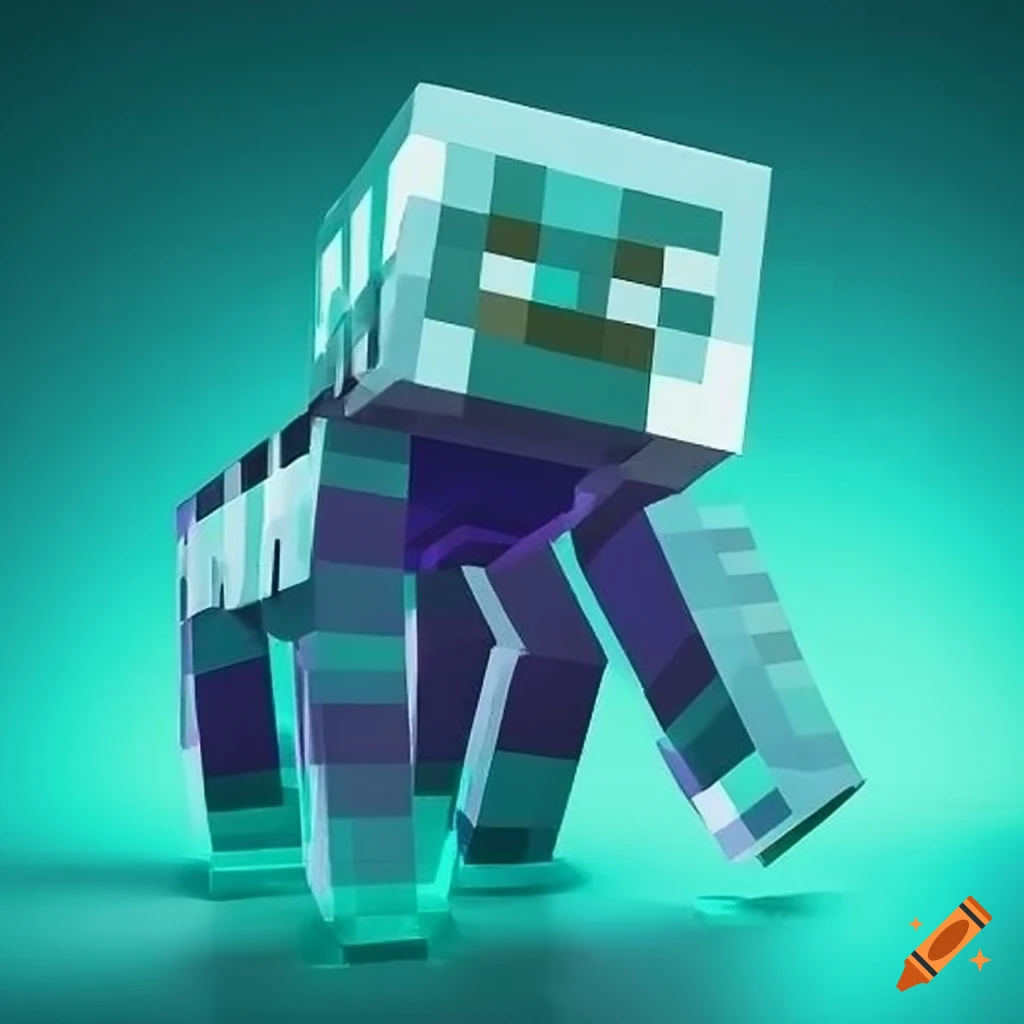 stylized crystal glass creature in Minecraft