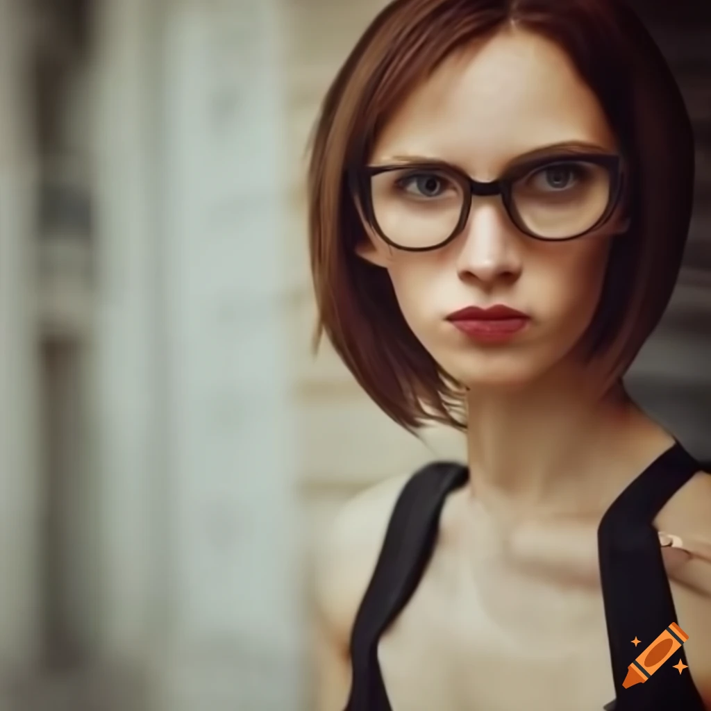 photorealistic depiction of a woman with a pixie in the city