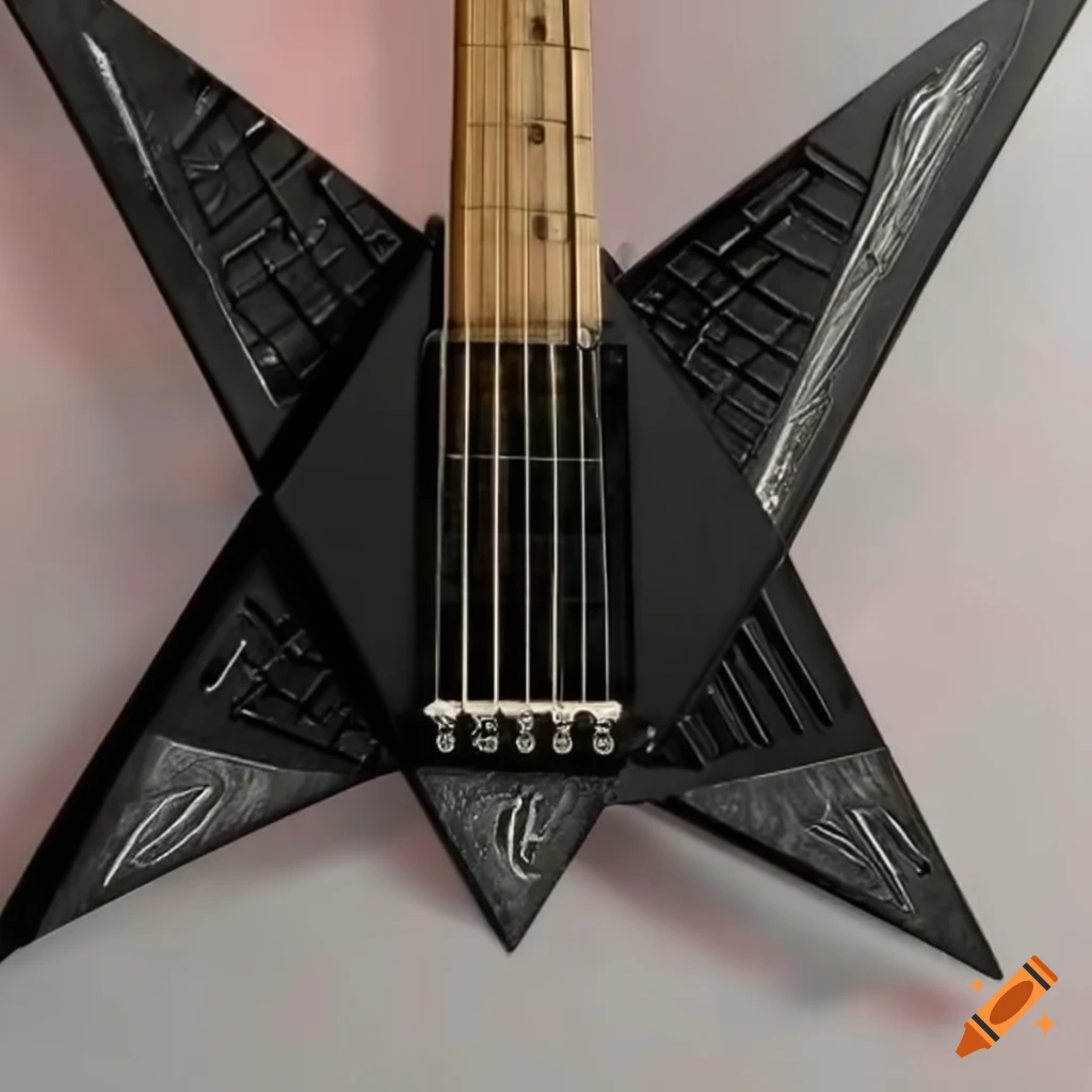 geometric metal guitar artwork