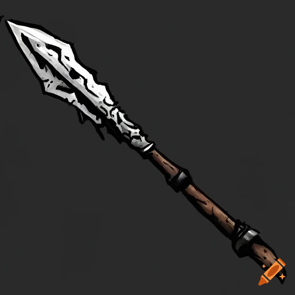 Feathered tribal spear from darkest dungeon on Craiyon