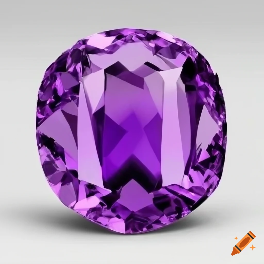 Lithograph of a highly detailed amethyst gemstone on Craiyon