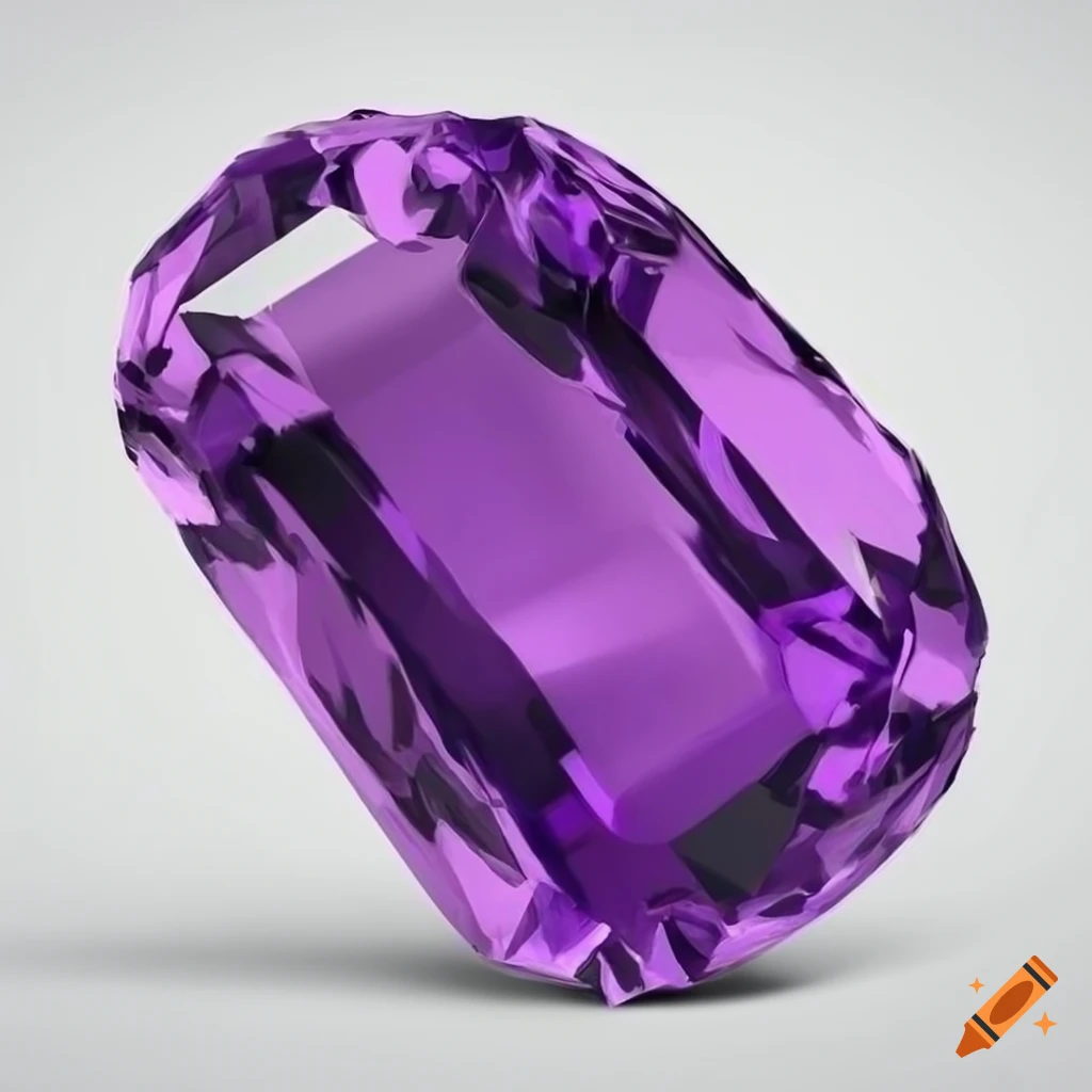 Lithograph of a highly detailed amethyst gemstone