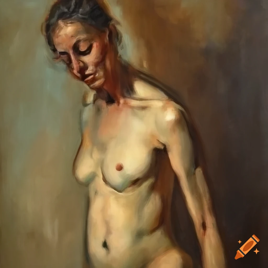 oil painting of a life drawing figure