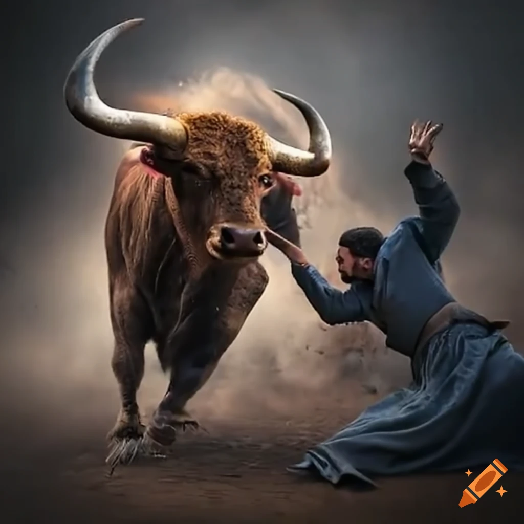 Man Fighting A Bull man-fighting-a-bull