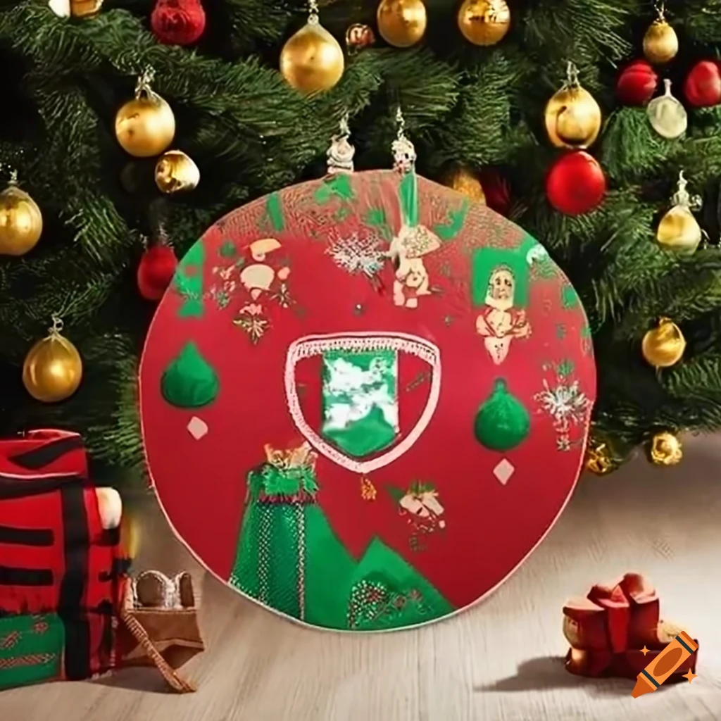 Festive personalized christmas tree skirt on Craiyon