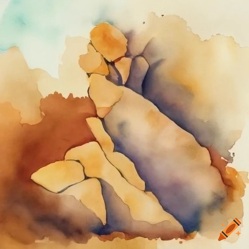 watercolor of rock climbing