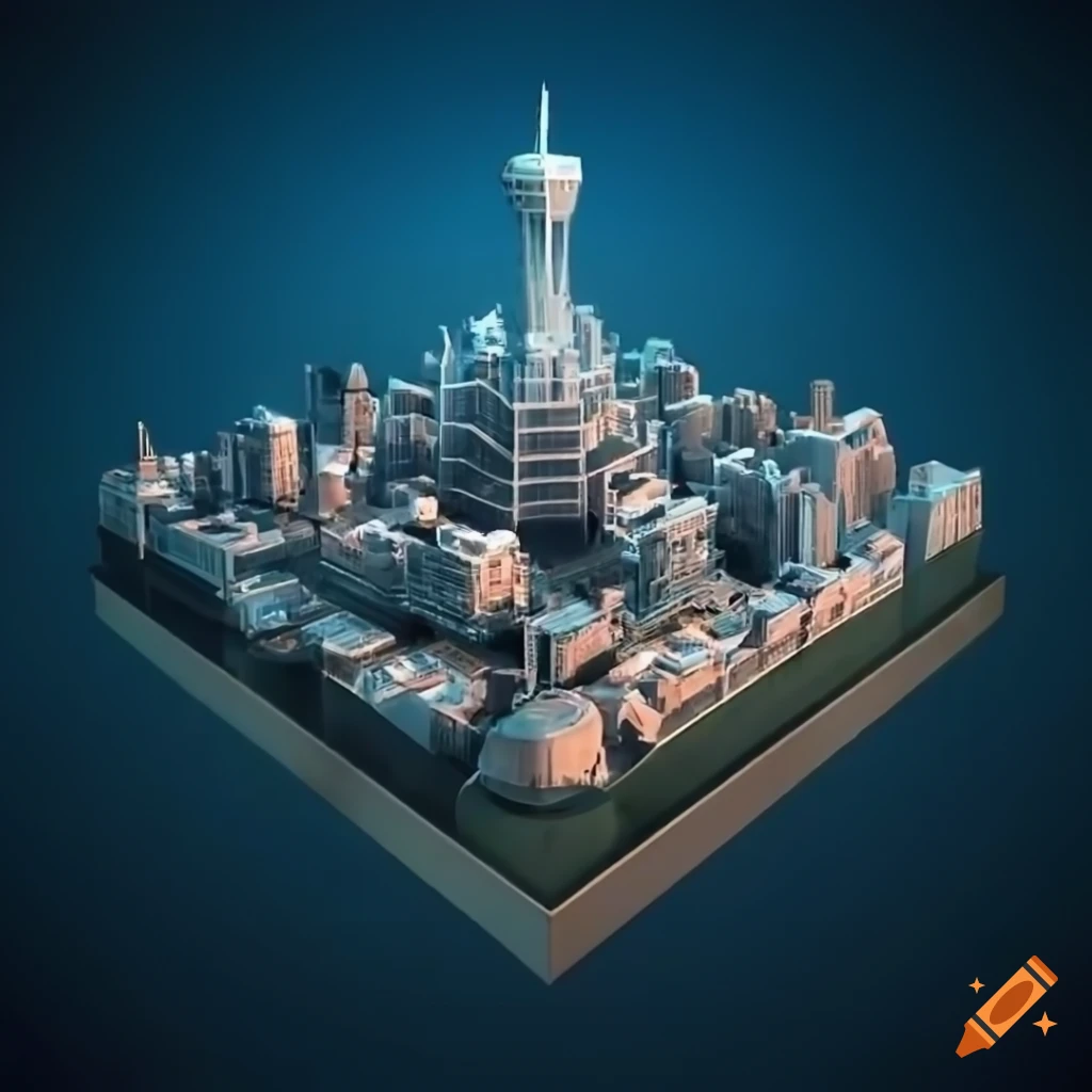 Scale model of a steam punk city in high resolution 4k on Craiyon