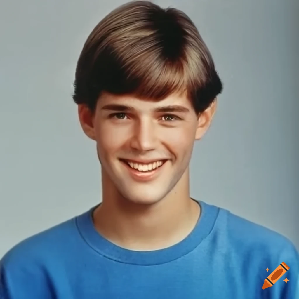 Portrait of young man with pageboy haircut