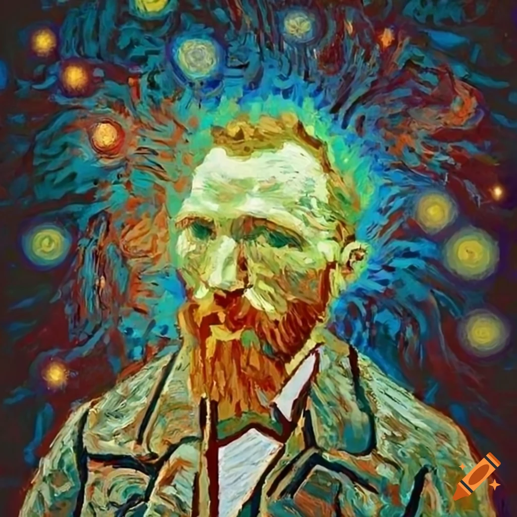 Vincent Van Gogh-style depiction of a gamma-ray burst in deep space