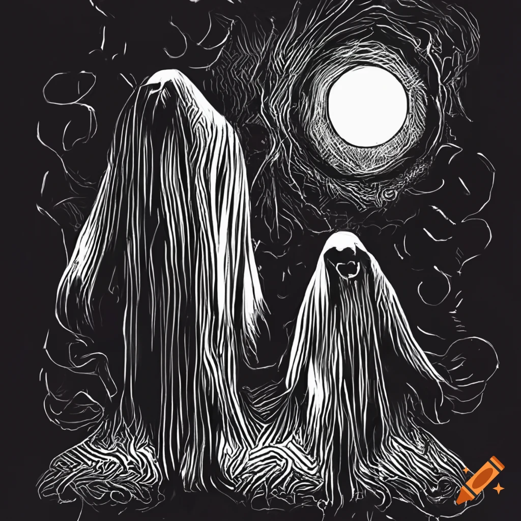 artwork of two people walking into darkness hand in hand