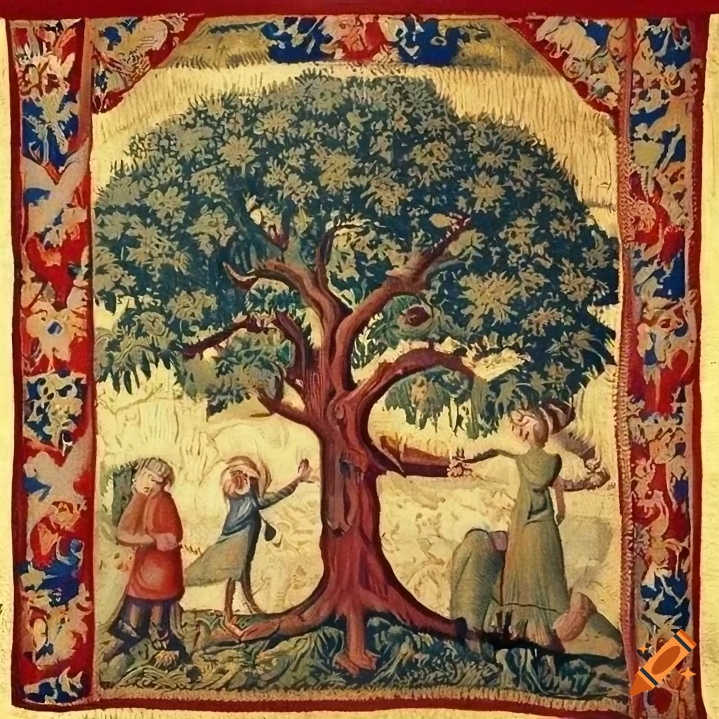 medieval tapestry of a tree