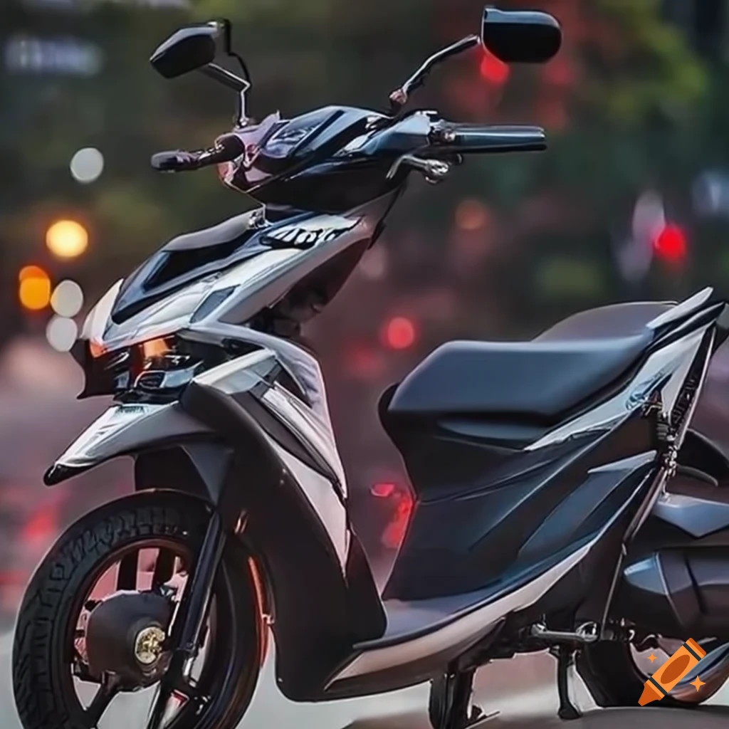 sleek modified Honda Vario 150 in the city lights
