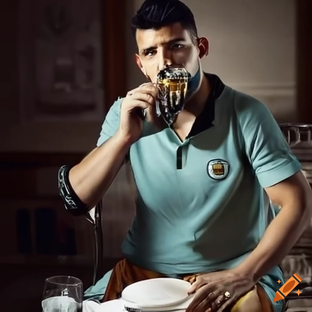 Sergio Aguero drinking Carlsberg Special Brew