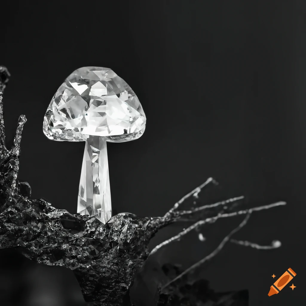 black velvet with a mushroom-shaped crystal diamond