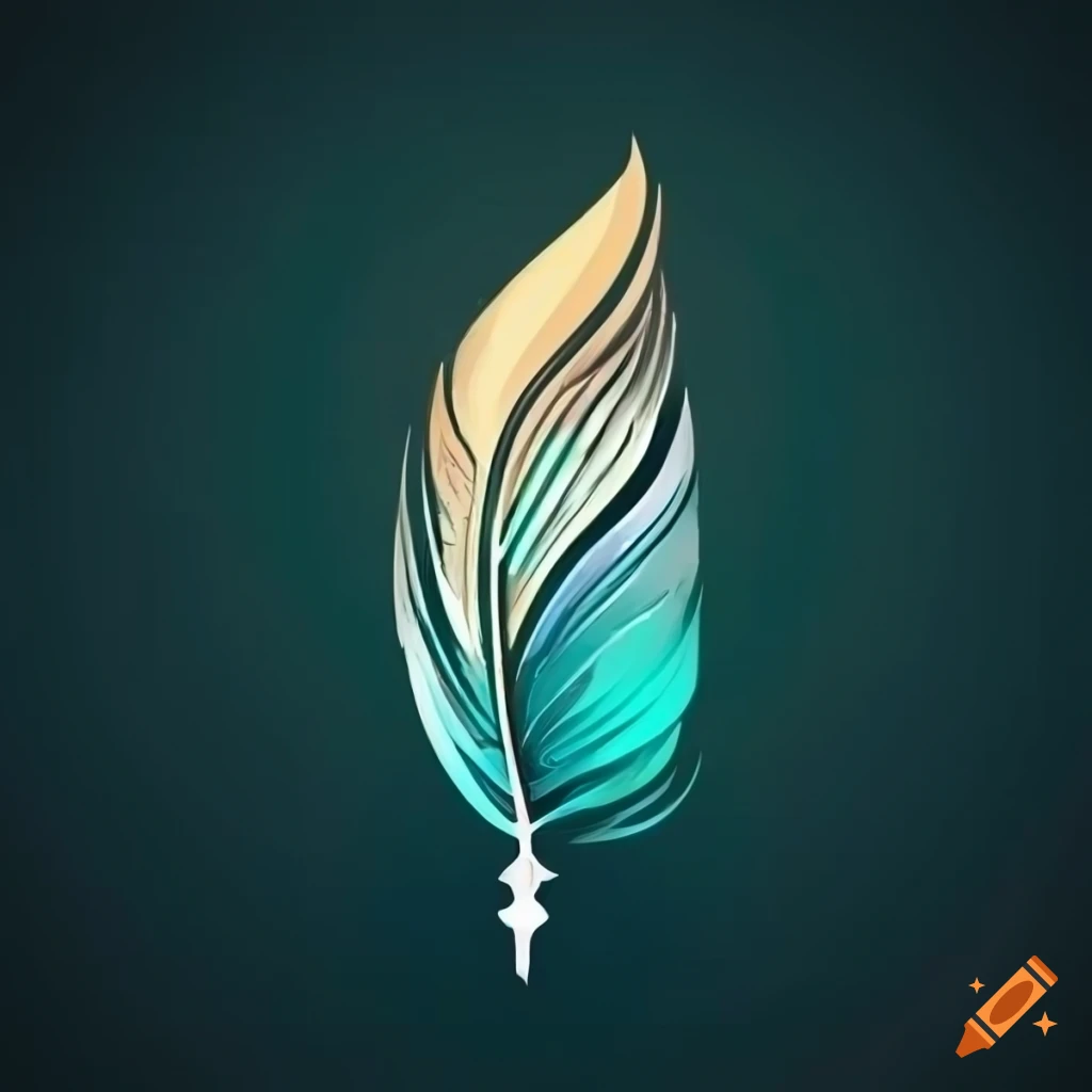 Premium Photo | Peacock feather logo colorful