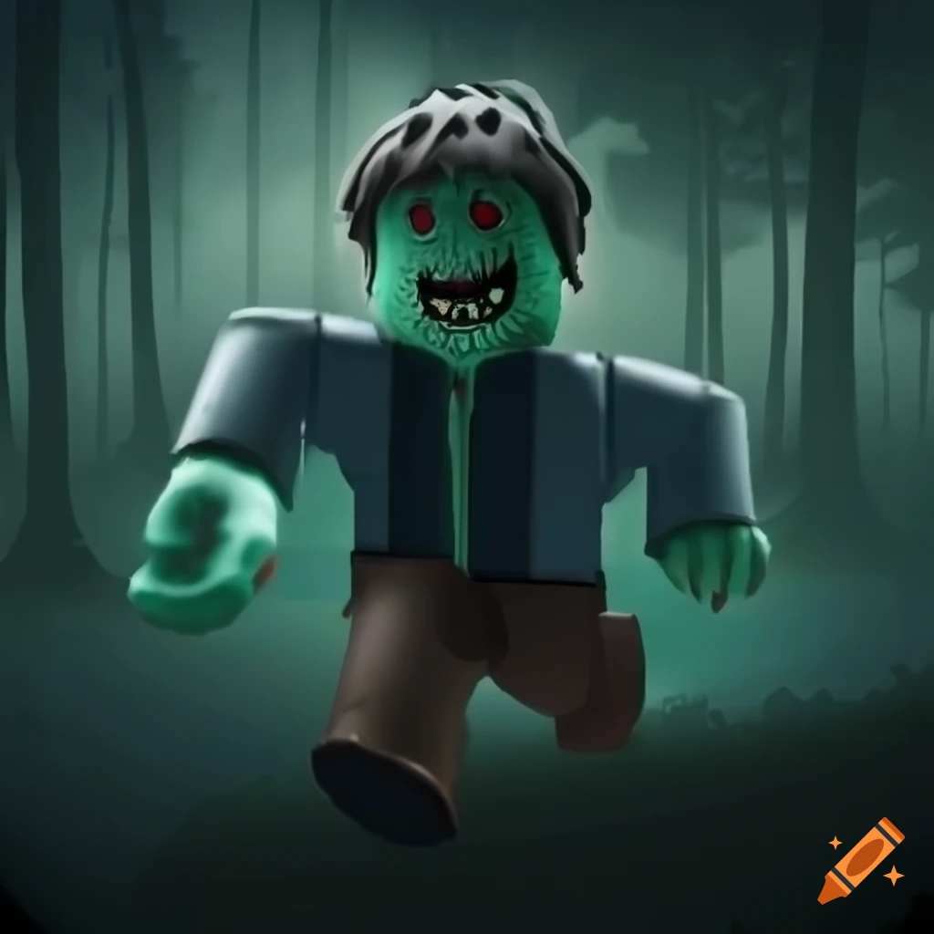 Roblox Icon With Zombies In A Dark Forest On Craiyon