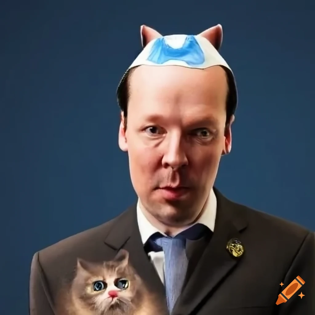 Jussi hallaaho dressed as a cat