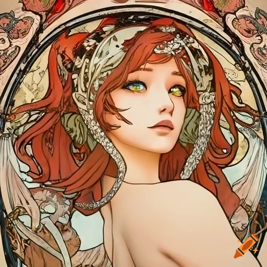 Fulllength manga art of a demon angel in a beautiful window frame on