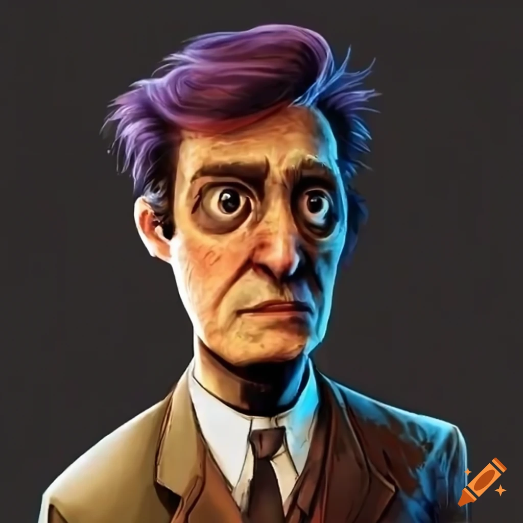 Dougdoug as a character in the stanley parable on Craiyon