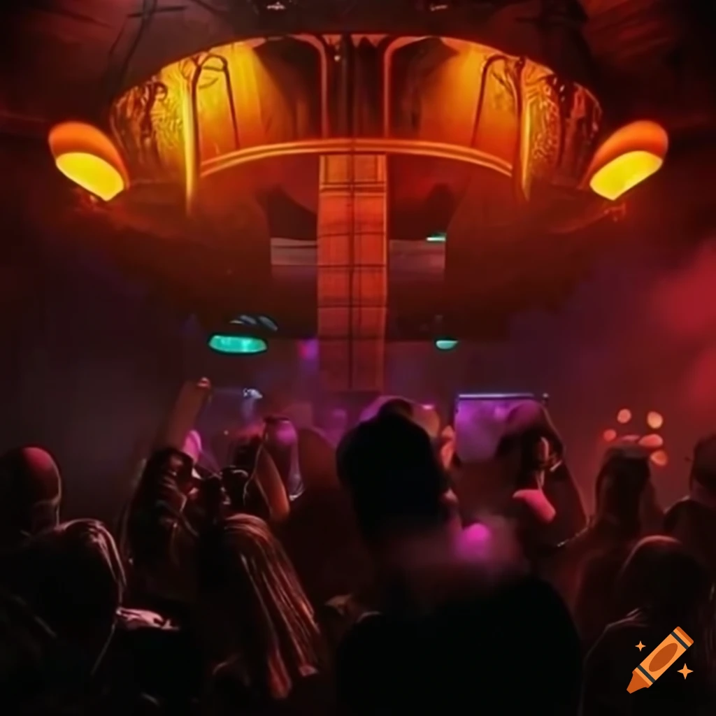 image of an African nightclub with futuristic vibes