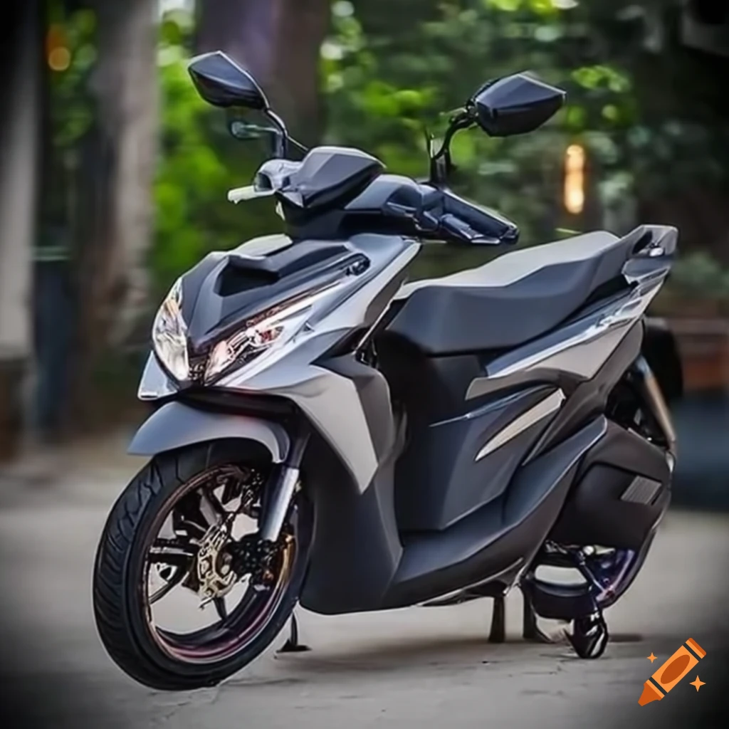 sleek modified Honda Vario 150 in the city lights