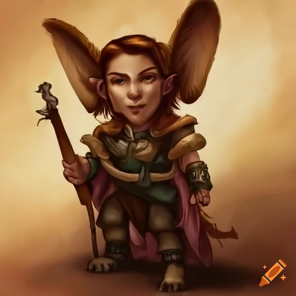 character illustration of a halfling with dog features